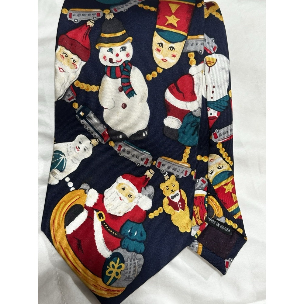 Christopher Radko Santa, Christmas Tree Snowman nutcracker 100% Silk Vintage Tie